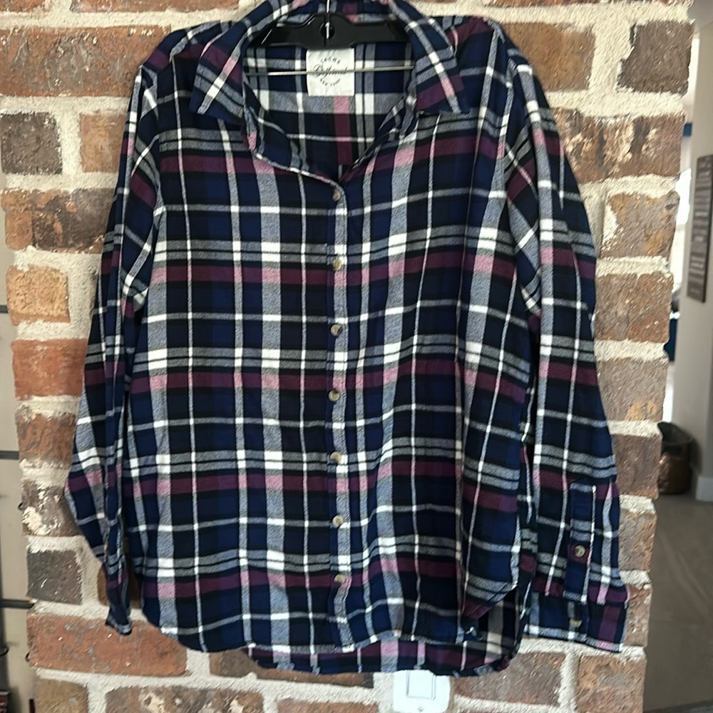 170 Jack’s girlfriend plaid flannel button down shirt sz Small